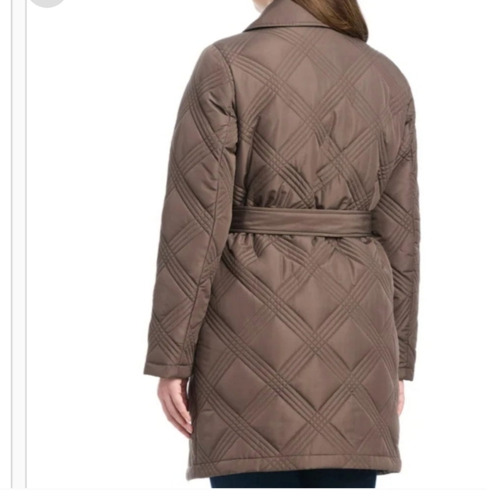 Jones New York Women's Belted Quilt Jacket, Nwt - Picture 3 of 5